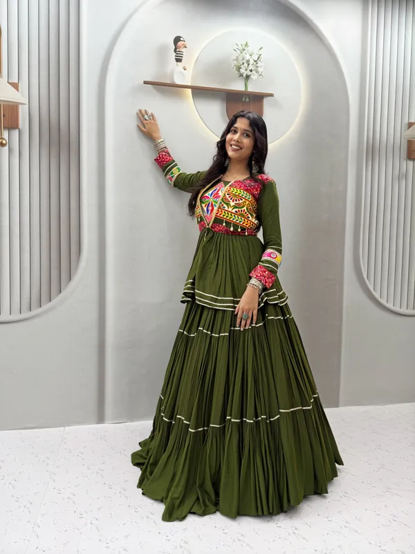 Mehendi_Embroidered_Lehenga_Choli_with_Koti