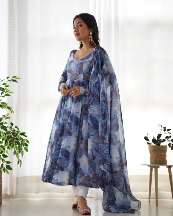 Navy_Blue_Marble_Print_Anarkali_Suit_Set_with_Organza_Dupatta