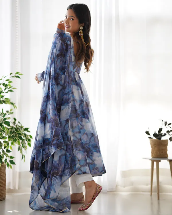 Navy_Blue_Marble_Print_Anarkali_Suit_Set_with_Organza_Dupatta
