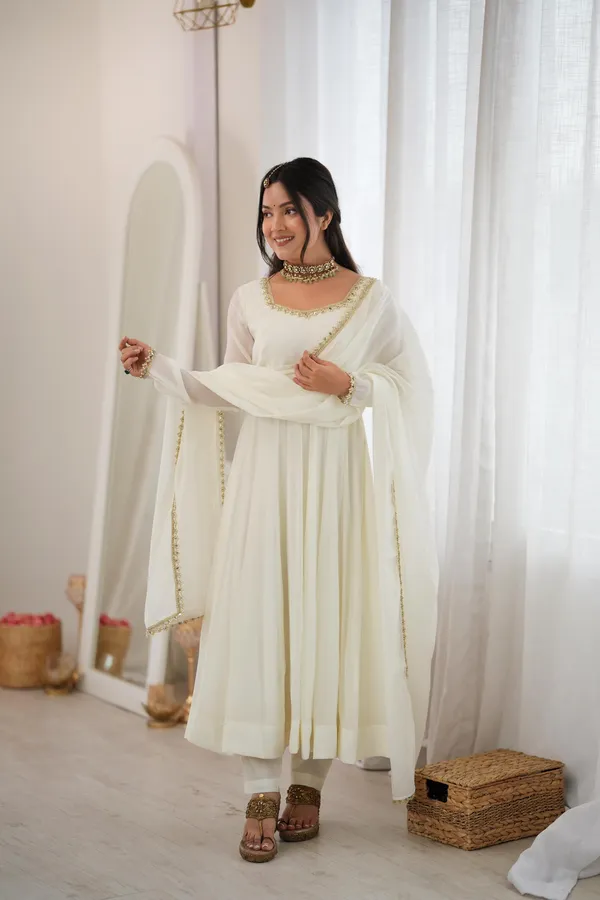 Off_White_Anarkali_Suit_Set_with_Mirror_&_Gota_Work_Border_Dupatta
