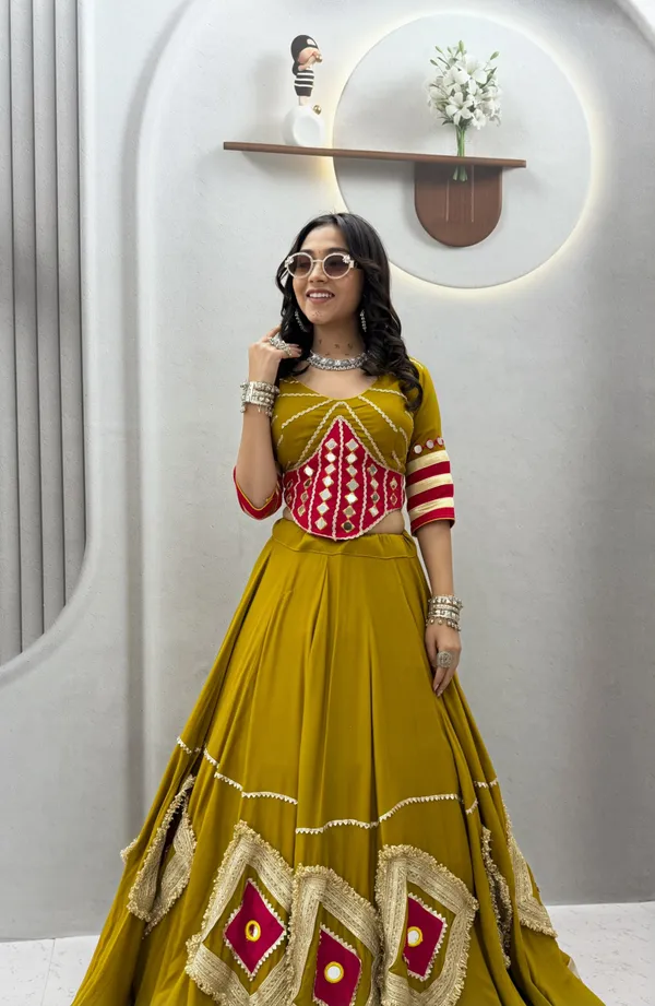 Olive_Green_Navratri_Chaniya_Choli_Set_with_Mirror_Work_&_Patch_Details