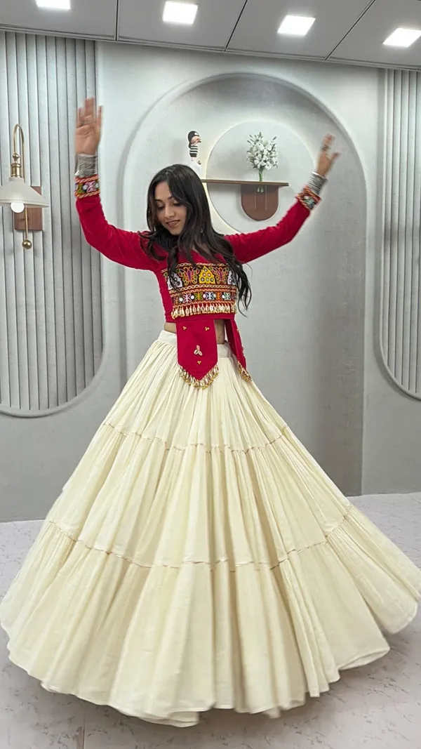 Rani_Pink_&_Ivory_Kutch_Embroidered_Traditional_Lehenga_Choli_Set_with_Mirror_&_Shell_Detailing
