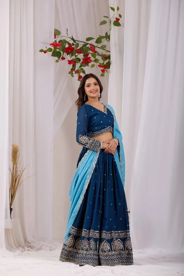 Royal_Blue_&_Sky_Blue_Embroidered_Lehenga_Choli_with_Dupatta