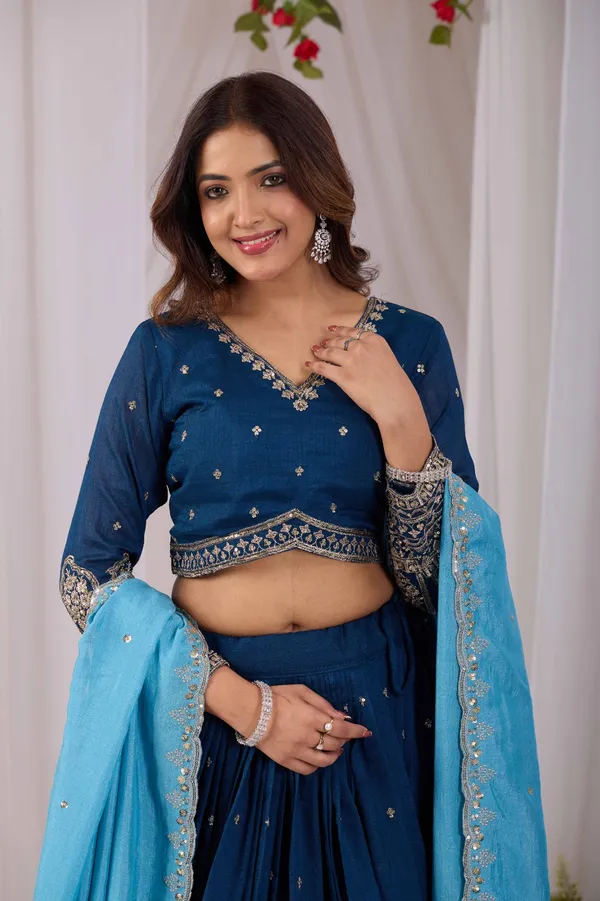 Royal_Blue_&_Sky_Blue_Embroidered_Lehenga_Choli_with_Dupatta
