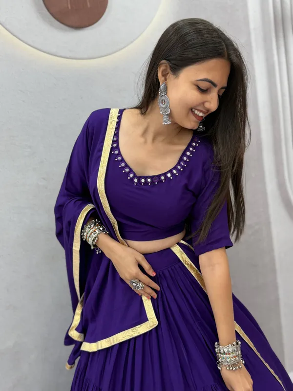 Royal_Purple_Mirror_Work_Choli_with_Pleated_Lehenga_&_Dupatta