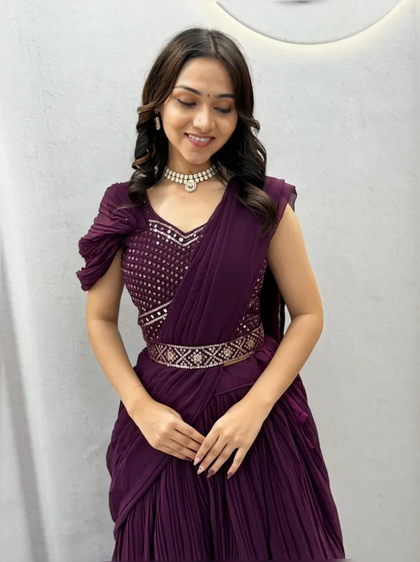 Royal_Wine_Embellished_Draped_Lehenga_Choli_Set_With_Dupatta