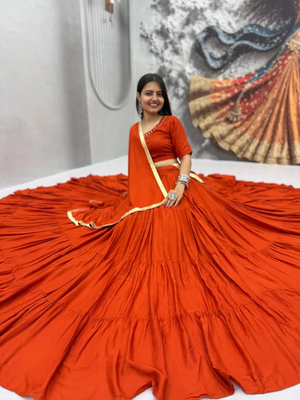 Rust_Orange_Mirror_Work_Choli_with_Pleated_Lehenga_&_Dupatta
