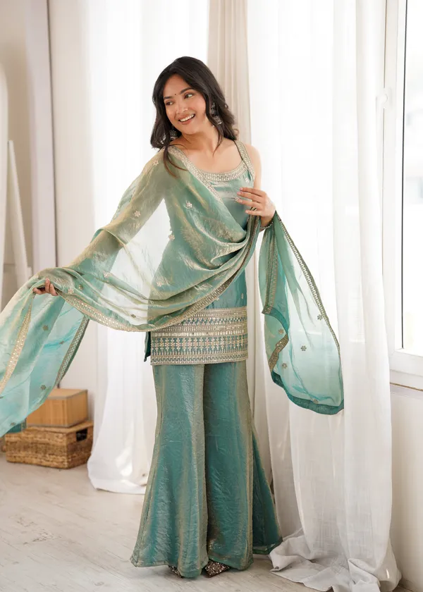 Sea_Green_Frendy_Silk_Embroidered_Kurta_&_Sharara_Set_with_Matching_Dupatta