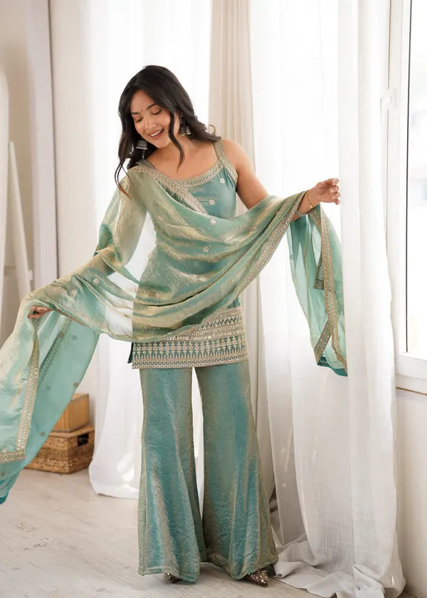 Sea_Green_Frendy_Silk_Embroidered_Kurta_&_Sharara_Set_with_Matching_Dupatta