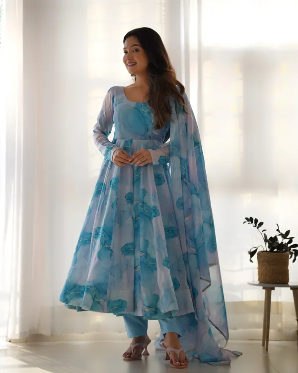 Sky_Blue_Marble_Print_Anarkali_Suit_Set_with_Organza_Dupatta