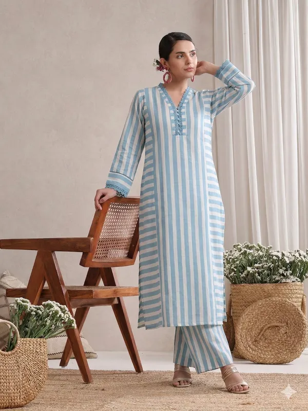 Sky_Blue_Striped_Cotton_Kurta_&_Straight_Pant_Set