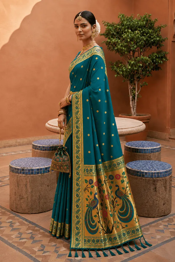 Soft_Paithani_Silk_Saree_With_Blouse_Piece