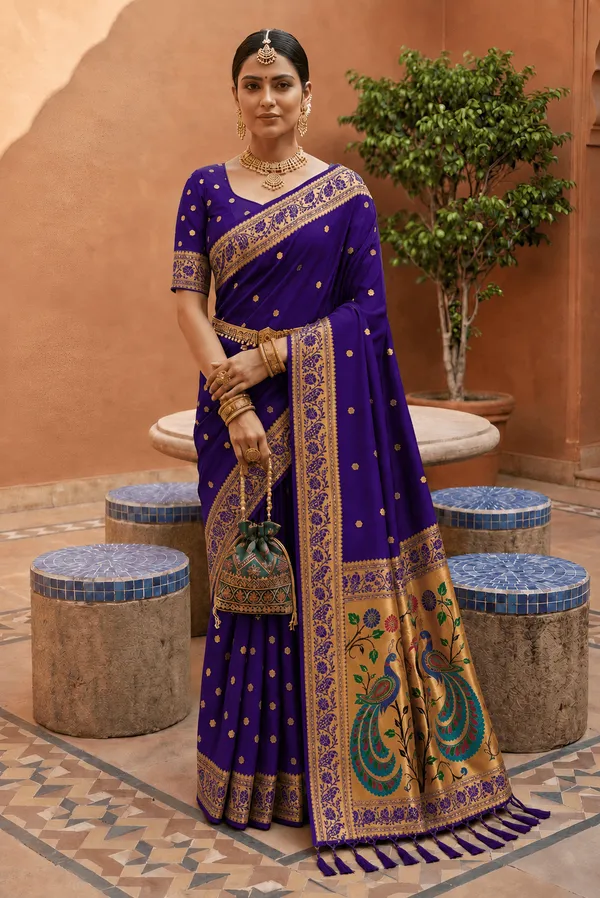 Soft_Paithani_Silk_Saree_With_Blouse_Piece
