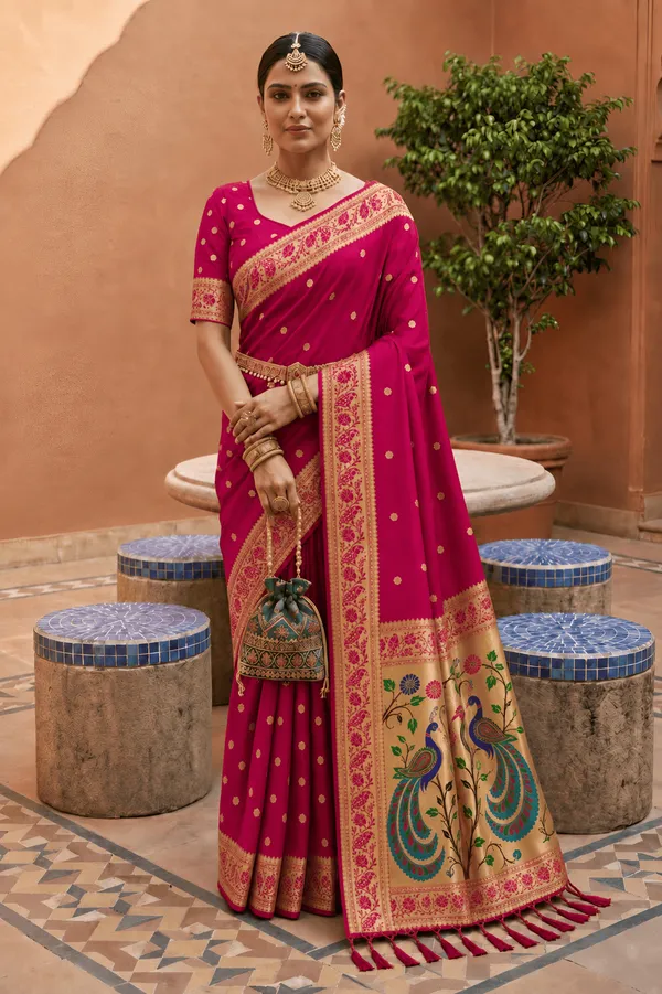 Soft_Paithani_Silk_Saree_With_Blouse_Piece