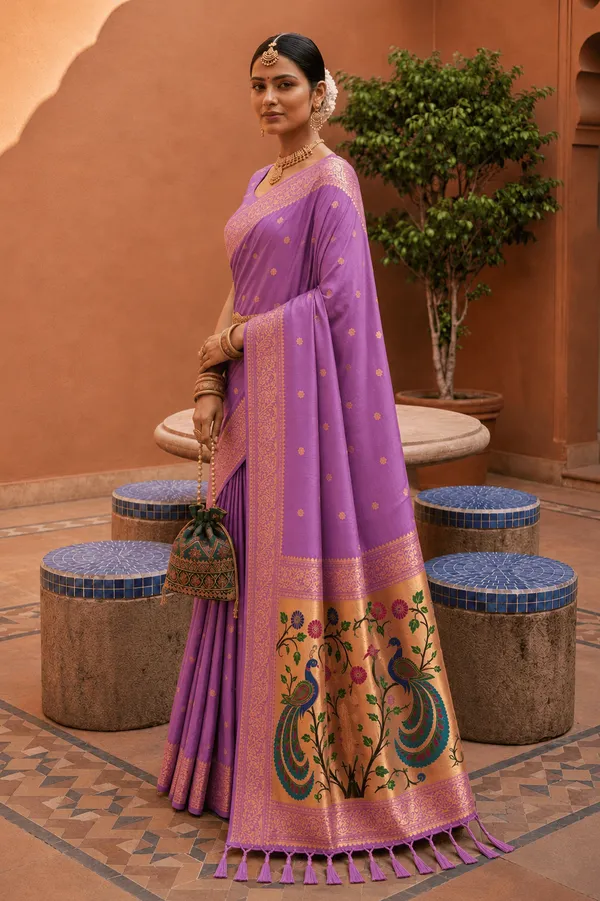 Soft_Paithani_Silk_Saree_With_Blouse_Piece
