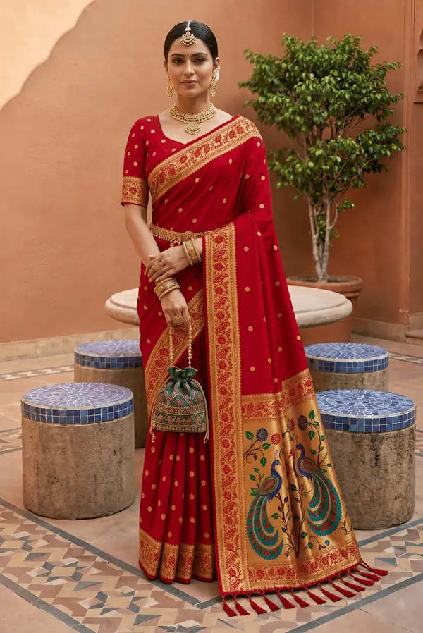 Soft_Paithani_Silk_Saree_With_Blouse_Piece