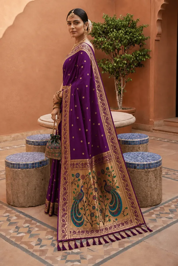 Soft_Paithani_Silk_Saree_With_Blouse_Piece