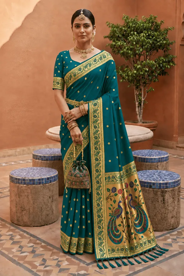 Soft_Paithani_Silk_Saree_With_Blouse_Piece
