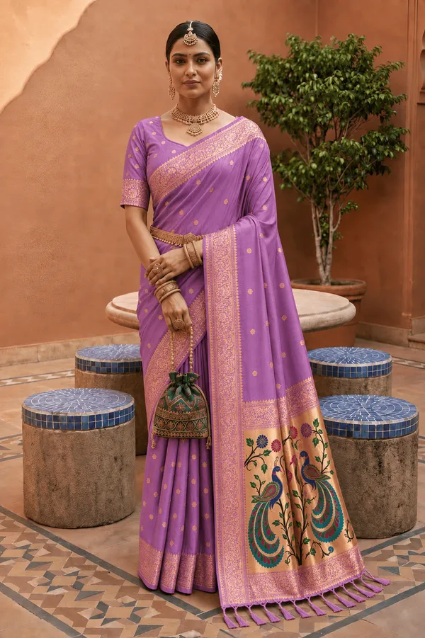 Soft_Paithani_Silk_Saree_With_Blouse_Piece
