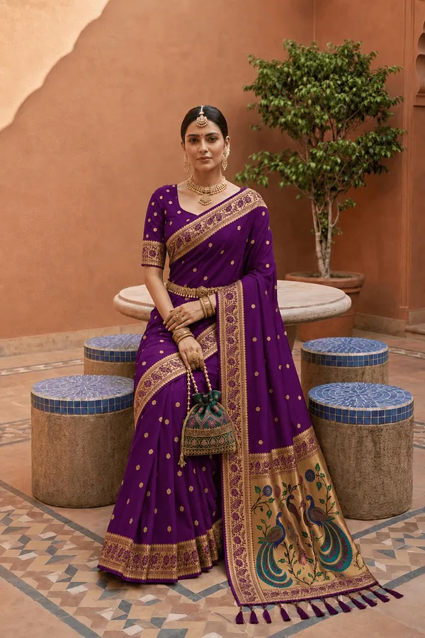 Soft_Paithani_Silk_Saree_With_Blouse_Piece