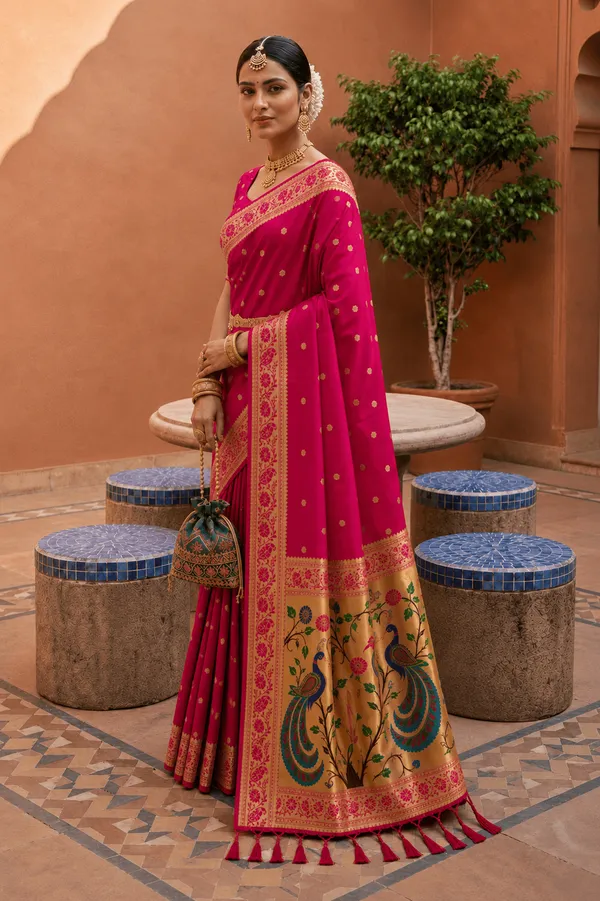 Soft_Paithani_Silk_Saree_With_Blouse_Piece