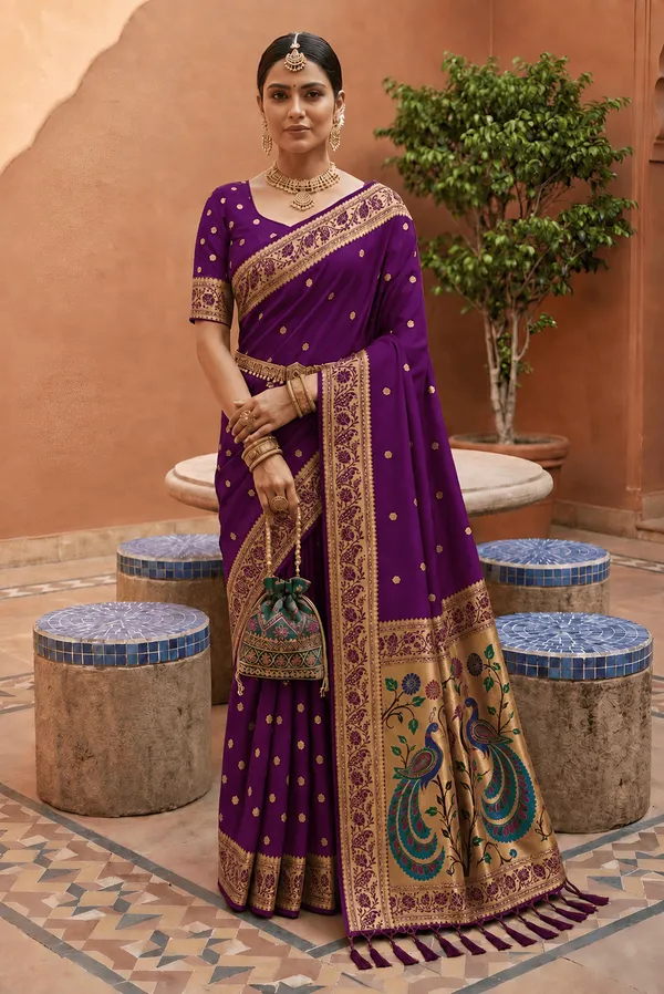 Soft_Paithani_Silk_Saree_With_Blouse_Piece