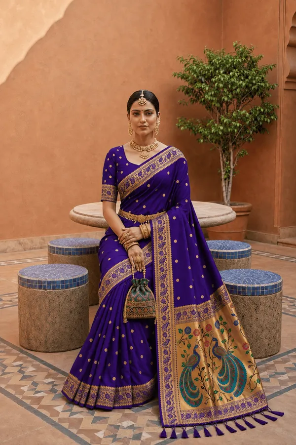 Soft_Paithani_Silk_Saree_With_Blouse_Piece