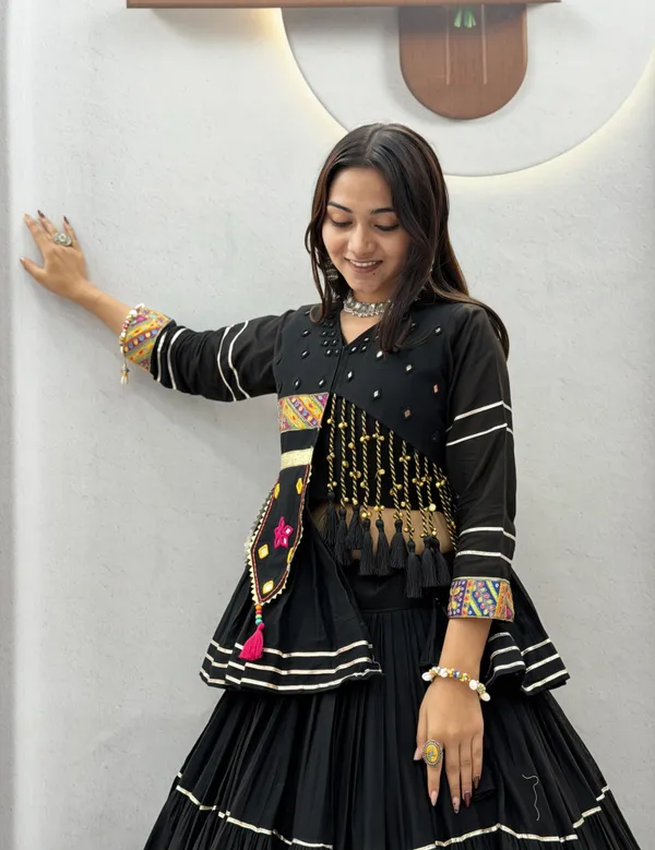 Traditional_Black_Cotton_Navratri_Chaniya_Choli_Set_with_Koti_Jacket,_Mirror_Work_&_Gota_Patti_Accent