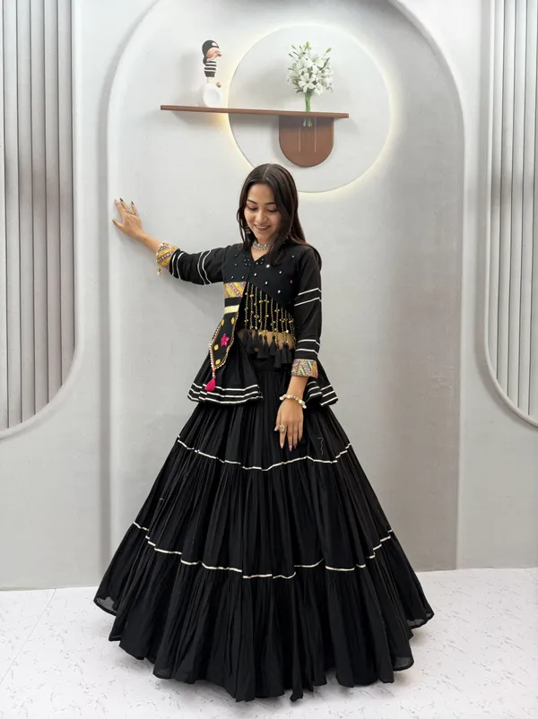 Traditional_Black_Cotton_Navratri_Chaniya_Choli_Set_with_Koti_Jacket,_Mirror_Work_&_Gota_Patti_Accent