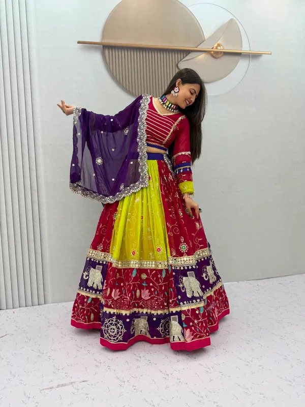 Traditional_Multi-Color_Georgette_Chaniya_Choli_Set_with_Heavy_Embroidered_Elephant_&_Floral_Motif_Borders