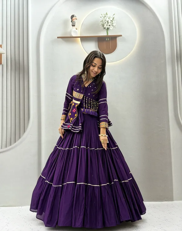 Traditional_Purple_Cotton_Navratri_Chaniya_Choli_Set_with_Koti_Jacket,_Mirror_Work_&_Gota_Patti_Accent