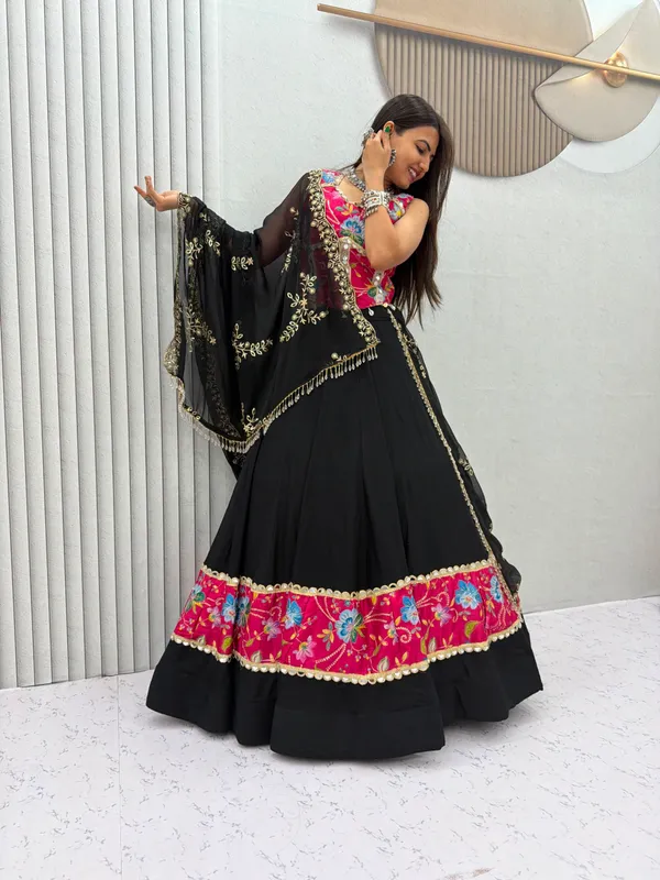 Vibrant_Black_Navratri_Chaniya_Choli_Set_with_Mirror_Work_Corset_&_Embroidered_Dupatta