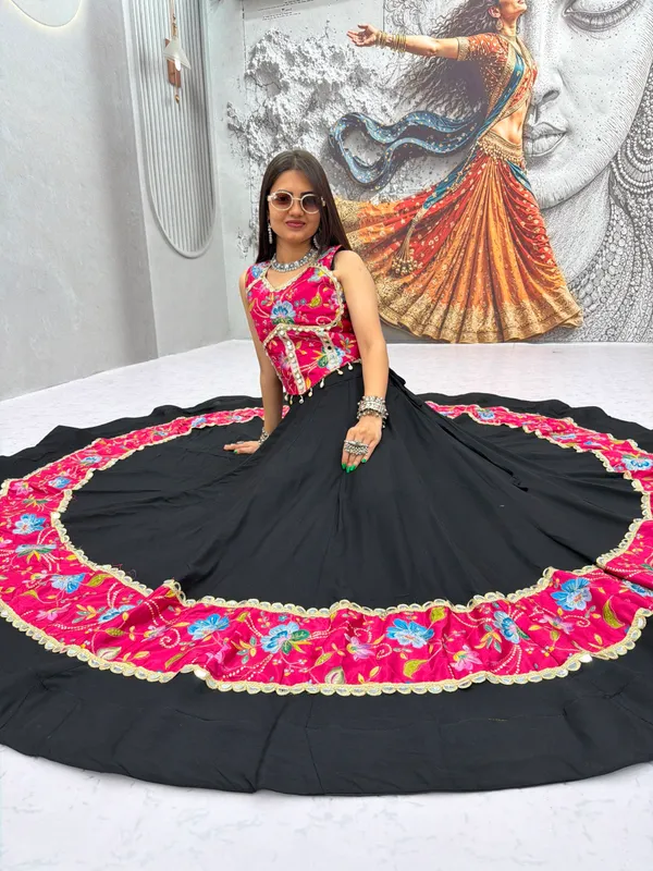 Vibrant_Black_Navratri_Chaniya_Choli_Set_with_Mirror_Work_Corset_&_Embroidered_Dupatta