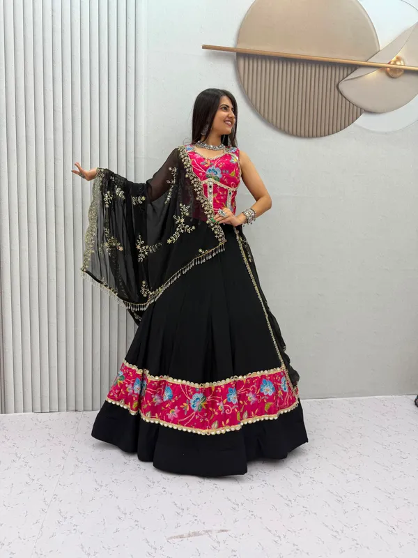 Vibrant_Black_Navratri_Chaniya_Choli_Set_with_Mirror_Work_Corset_&_Embroidered_Dupatta