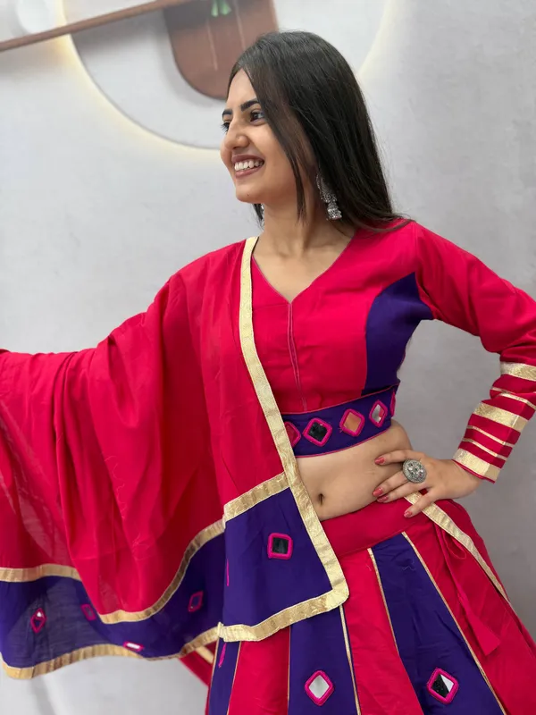 Vibrant_Magenta_&_Purple_Roman_Silk_Lehenga_Choli_with_Mirror_Work_&_Gota_Patti_Details