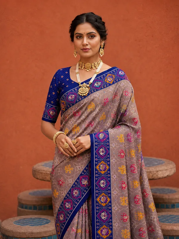 Violet_Ajrakh_Printed_Designer_Patola_Saree_with_Contrast_Border_&_Tassel_Pallu