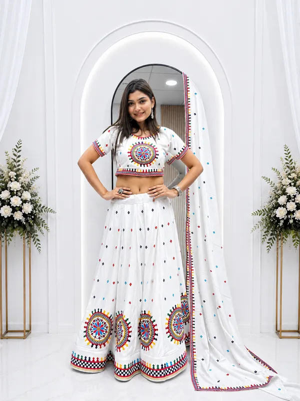 White_Multicolor_Embroidered_Lehenga_Choli_Set_with_Organza_Dupatta