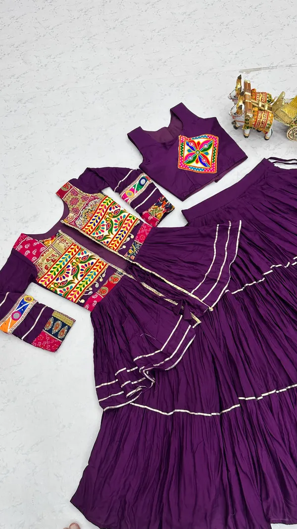 Wine_Embroidered_Lehenga_Choli_with_Koti