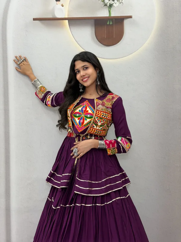 Wine_Embroidered_Lehenga_Choli_with_Koti