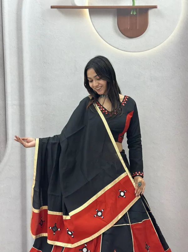 Women's_Black_&_Red_Color-Blocked_Chaniya_Choli_Set_with_Mirror_Work