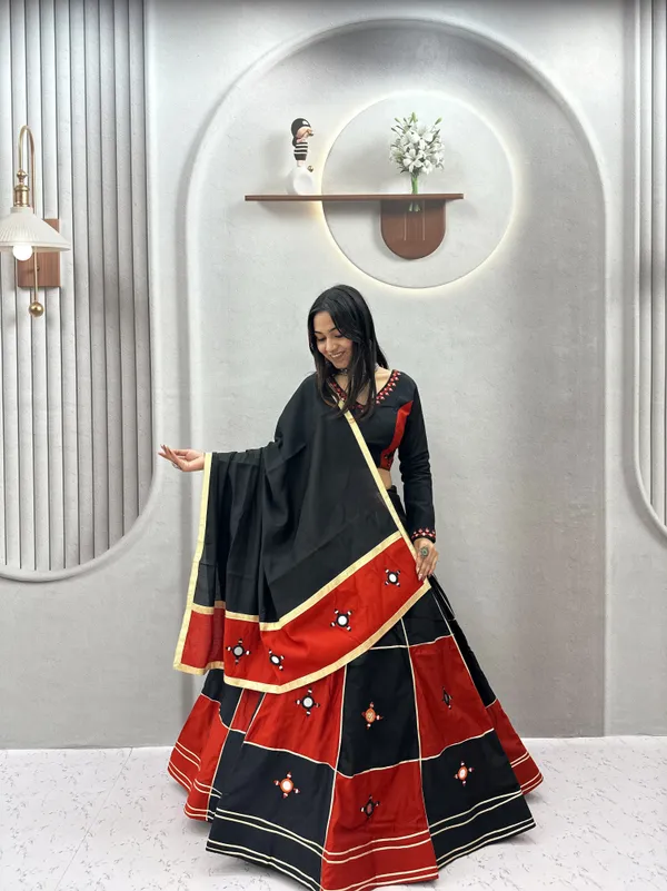 Women's_Black_&_Red_Color-Blocked_Chaniya_Choli_Set_with_Mirror_Work