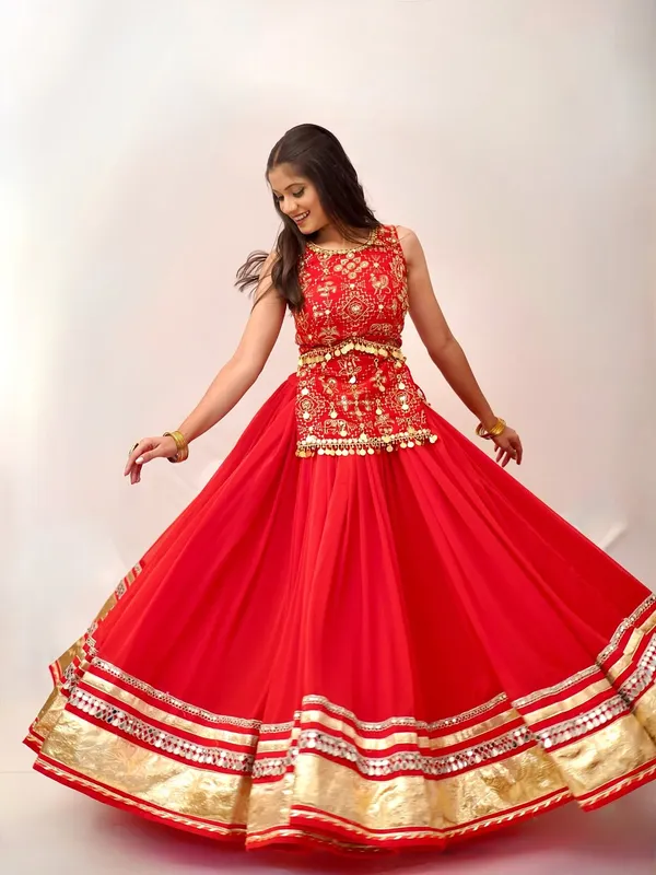 Women's_Red_Embroidered_Festive_Anarkali_Gown_with_Gold_Border_&_Coin_Detailing