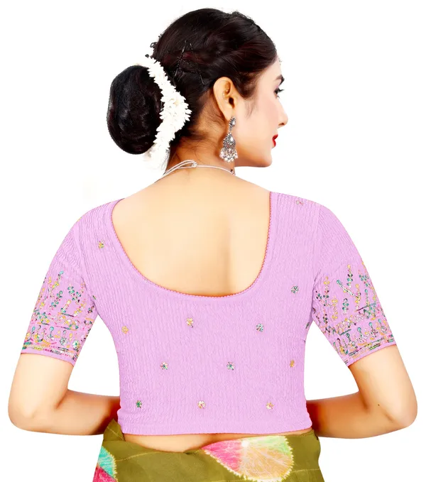 Lavender_Cotton_Crinkle_Sequin_Embroidered_Elbow_Sleeve_Blouse_For_Women
