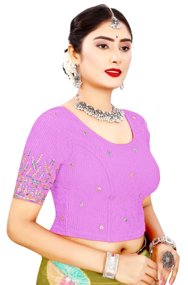 Purple_Crinkle_Sequin_Embroidered_Elbow_Sleeve_Saree_Blouse_For_Women