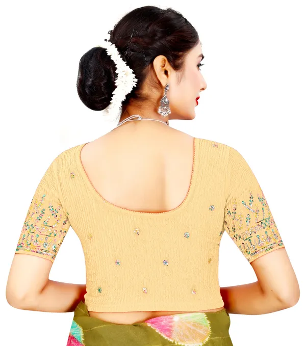 Yellow_Cotton_Embroidered_Mirror_Work_Saree_Blouse_For_Women