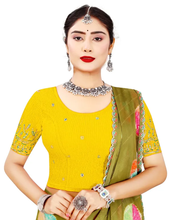 Yellow_Cotton_Crinkle_Sequin_Mirror_Embroidered_Saree_Blouse_For_Women