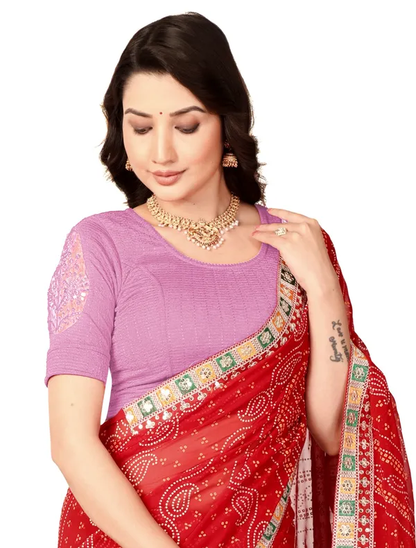 Purple_Cotton_Lace_Detail_Round_Neck_Saree_Blouse_For_Women