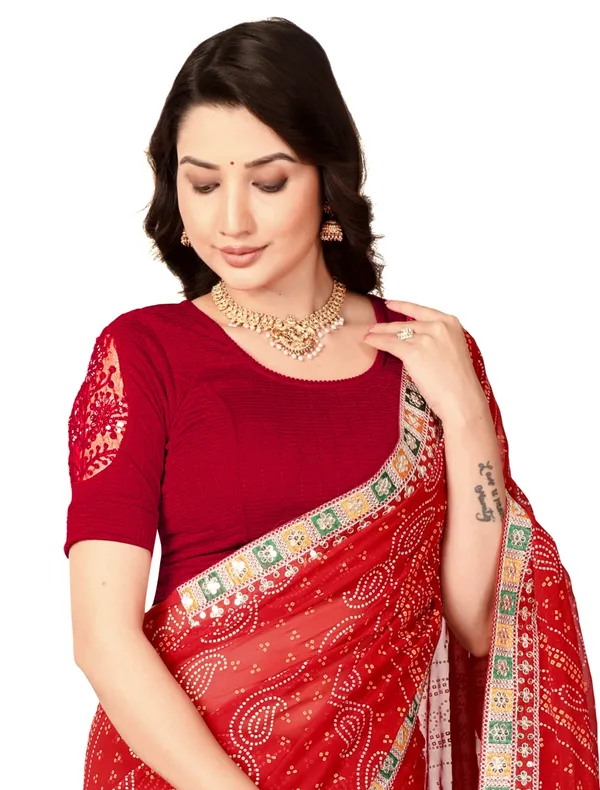 Maroon_Cotton_Embroidered_Elbow_Sleeve_Blouse_For_Women
