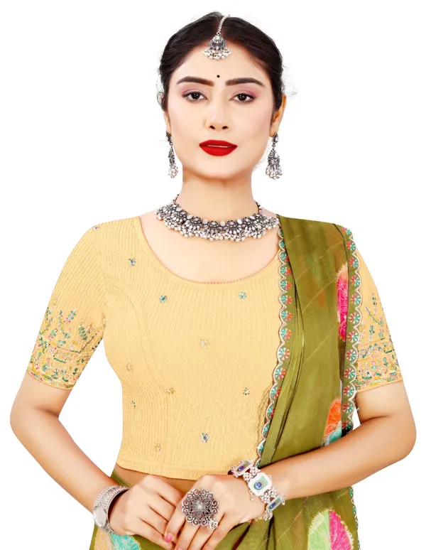 Yellow_Cotton_Embroidered_Mirror_Work_Saree_Blouse_For_Women