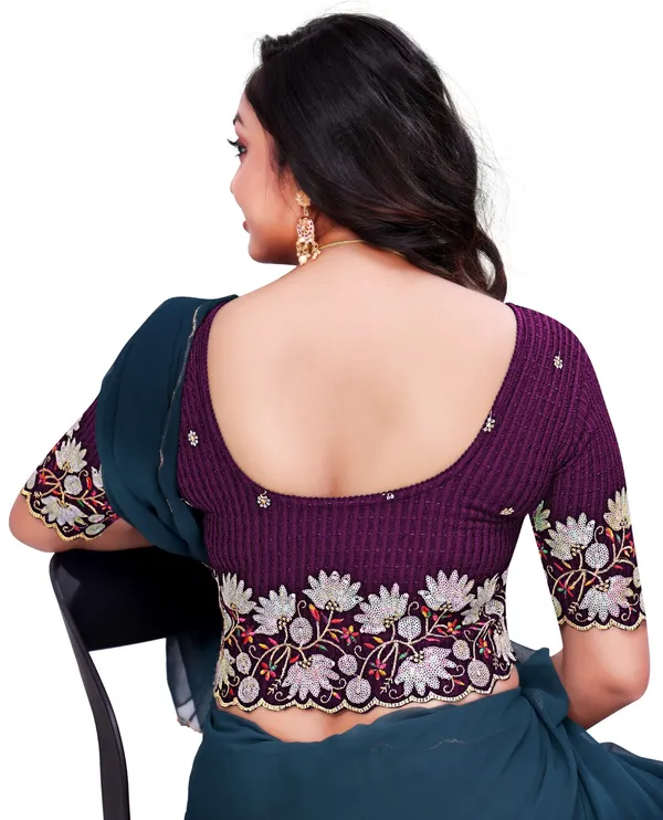 Purple_Cotton_Embroidered_Sequin_Round_Neck_Saree_Blouse_For_Women